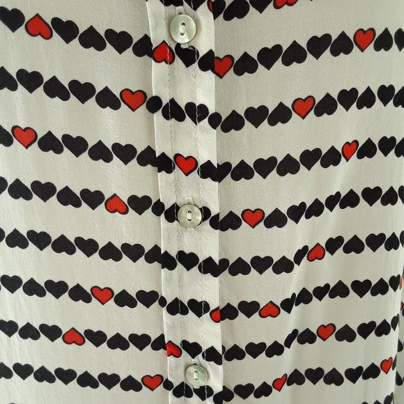 Jane and Delancey Roll Tab Sleeve Heart Print Top - Picture 12 of 16